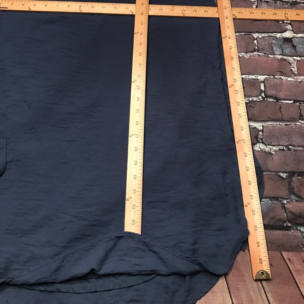 Flutter Sleeve~H&M~Pleated Yoke Blue Dress - Picture 7 of 7