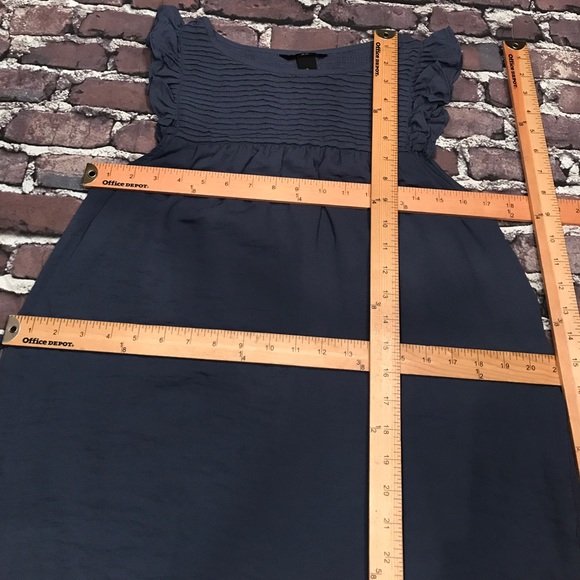 Flutter Sleeve~H&M~Pleated Yoke Blue Dress - Picture 6 of 7
