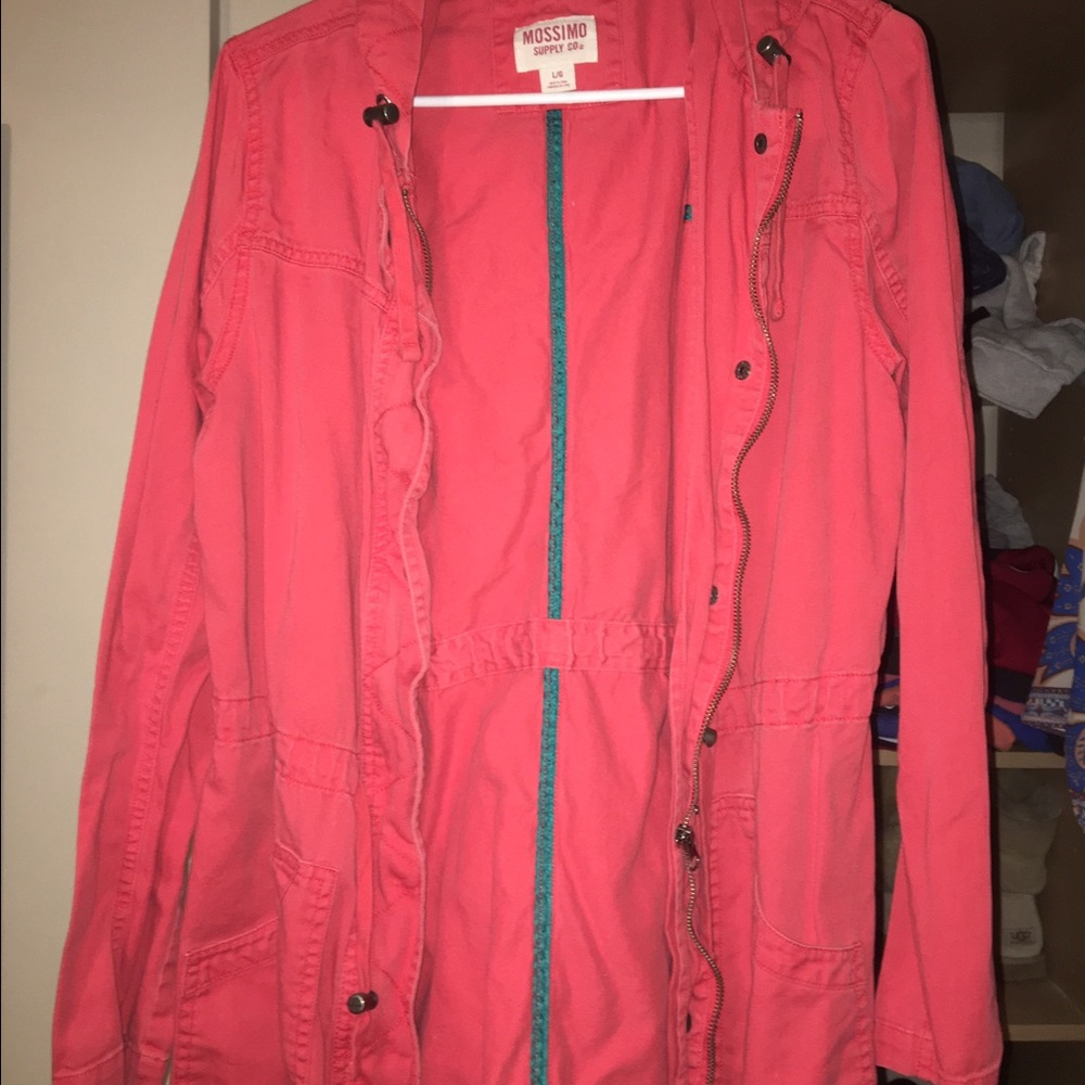 Red utility jacket