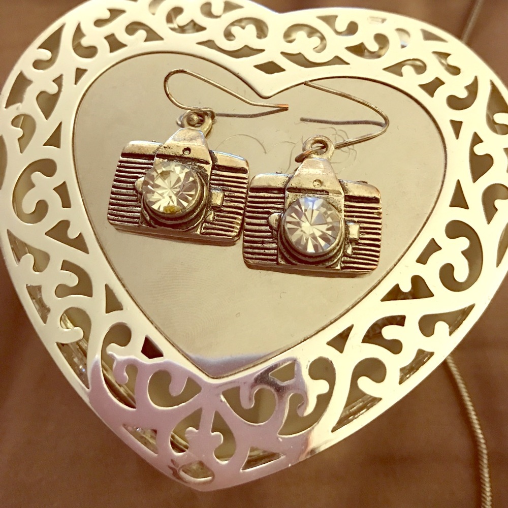 Vintage camera earrings