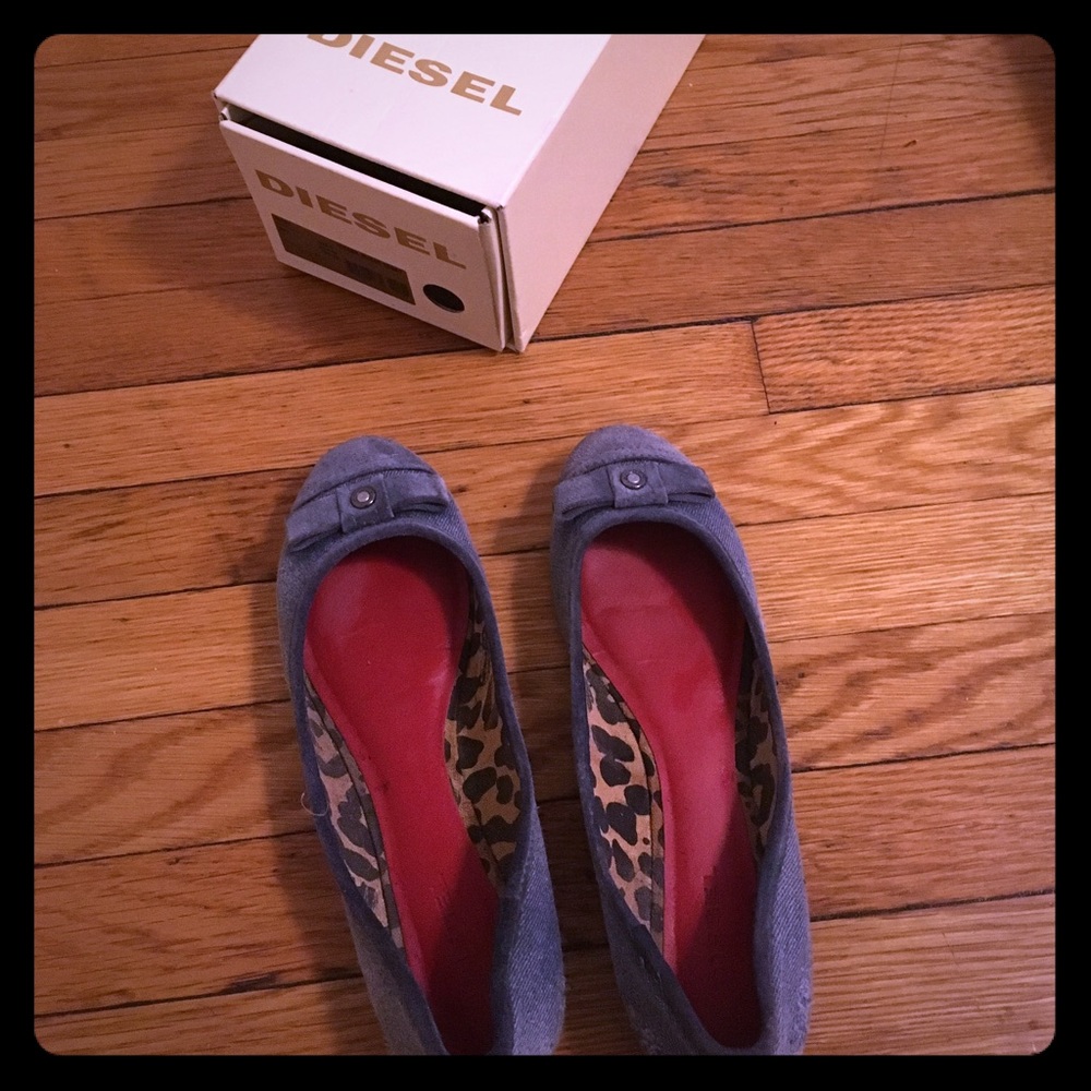 Diesel denim flats (worn 3 times-almost new)