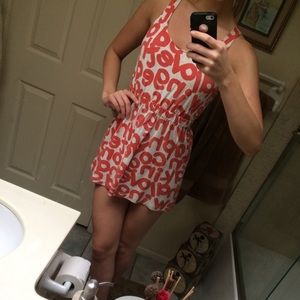 Alphabet orange and white dress