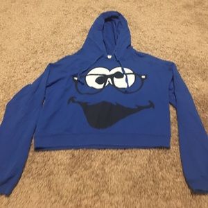 Cookie Monster Cropped Hoodie
