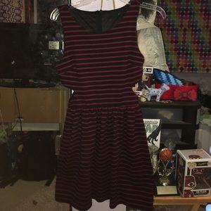 Maroon striped dress