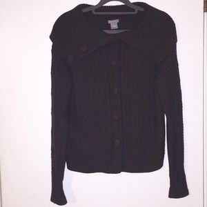 Ann Taylor chunky, wide-collar Cardigan, L