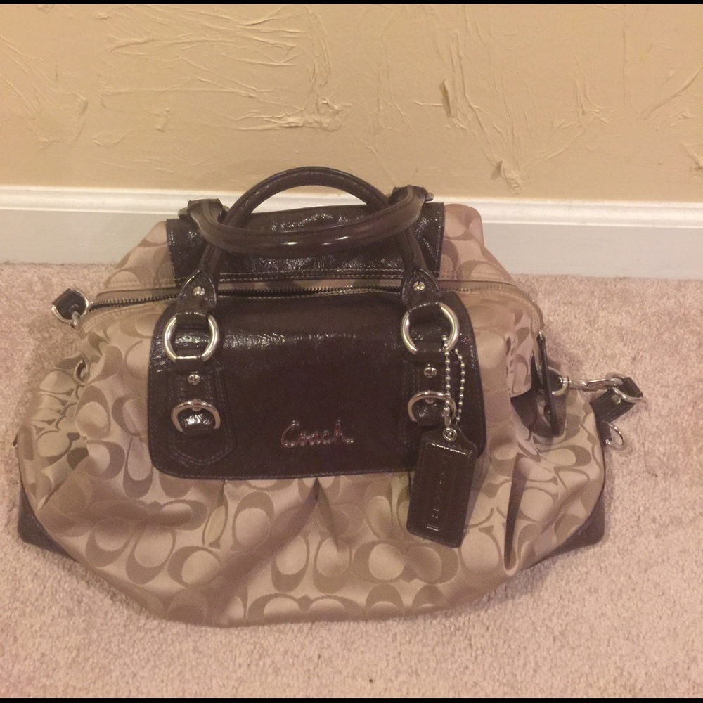 Authentic Coach F15440 Ashley Khaki/Brown Satchel