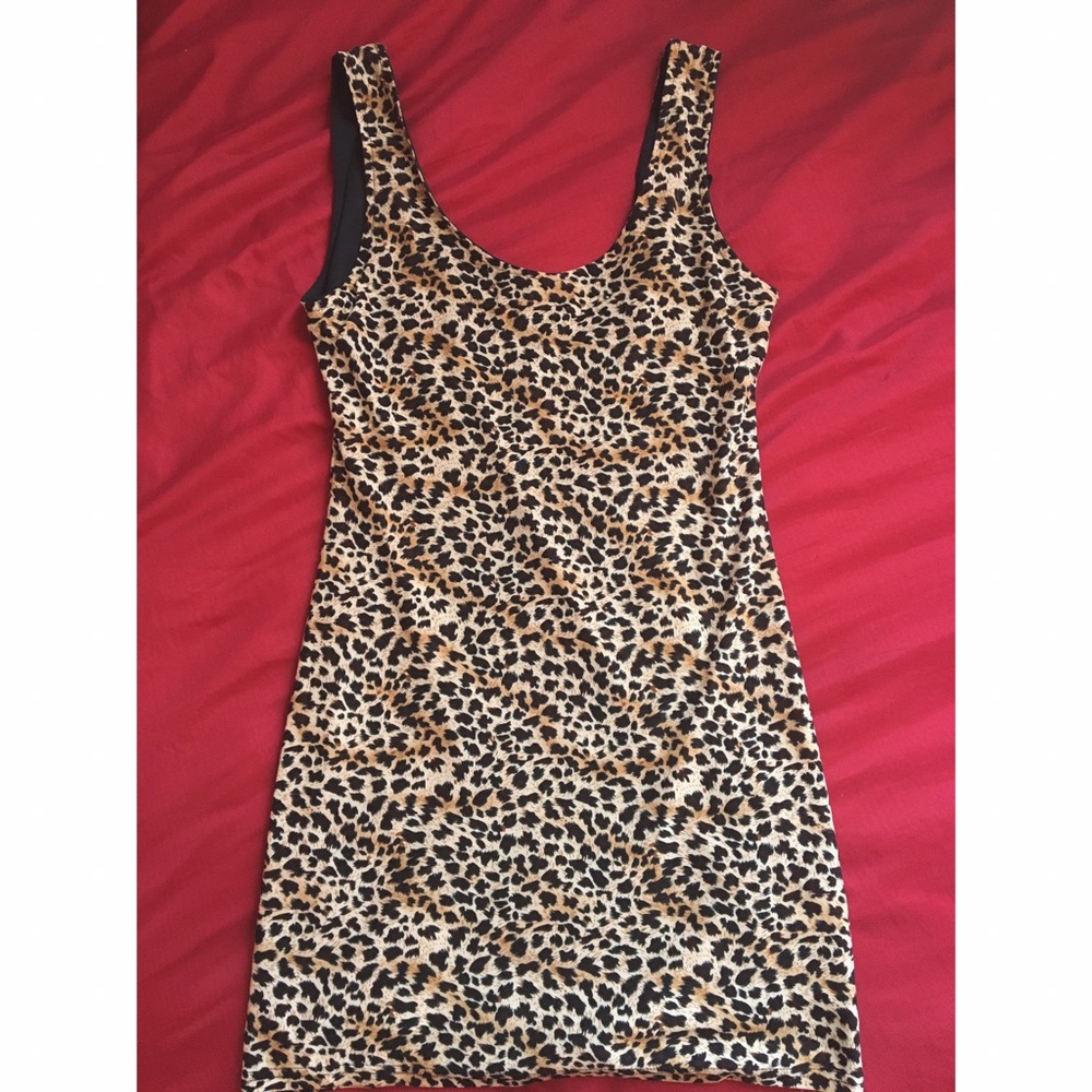 Cheetah print body con dress
