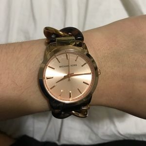 Michael Kors tortoise shell and gold watch