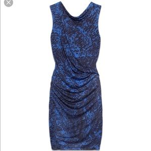 Helmut Lang Print Jersey Crossover Drape dress