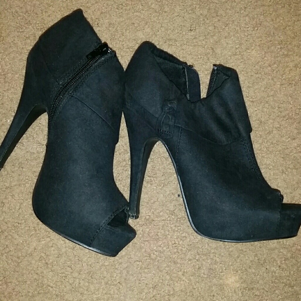 Faux suede booties