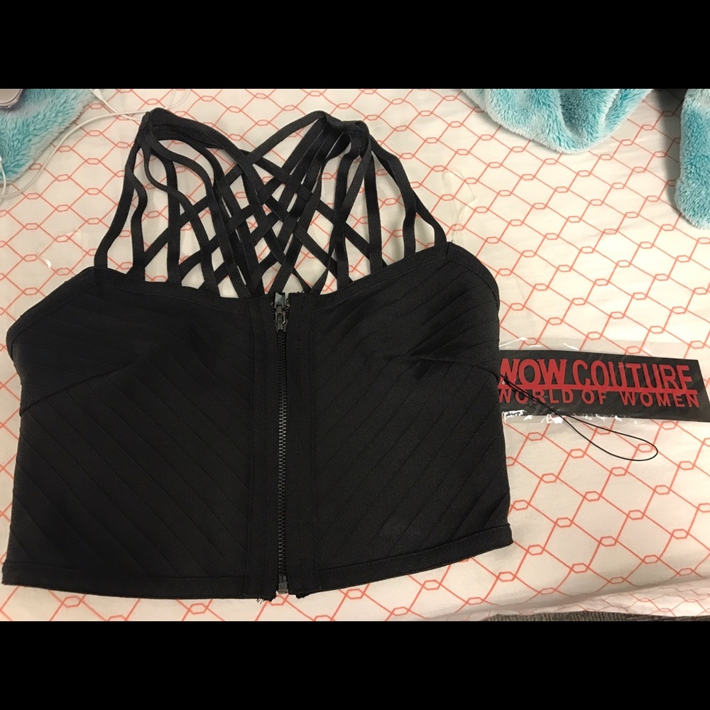 Wow Couture black crop top!