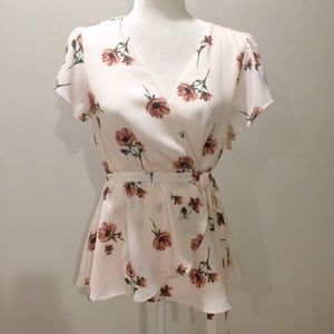 June & Hudson floral wrap top