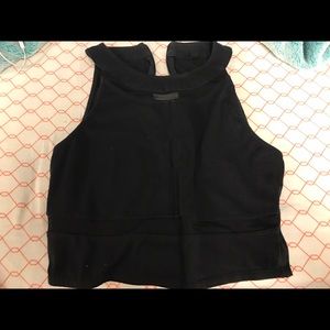 Cute high neck black crop top!