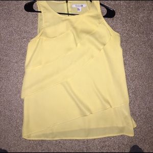 Forever 21 yellow ruffle blouse