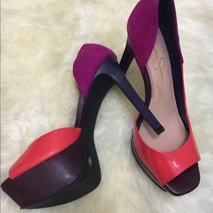 NEW!Jessica Simpson platform suede/patent leather