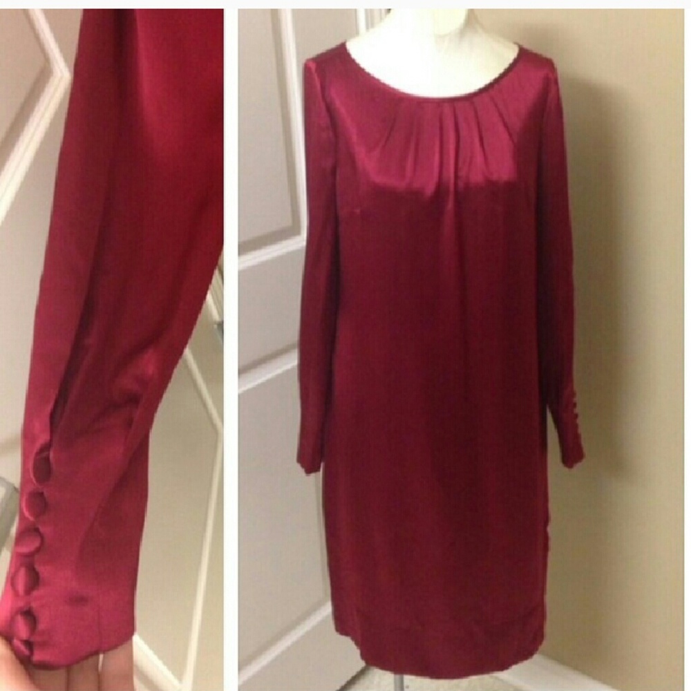 Banana Republic Red Silk Shift Dress