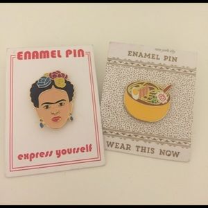 Frida Kahlo and Ramen Enamel Pins