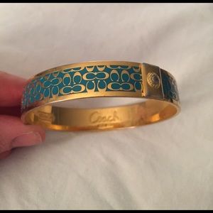 Coach turquoise and gold bangle