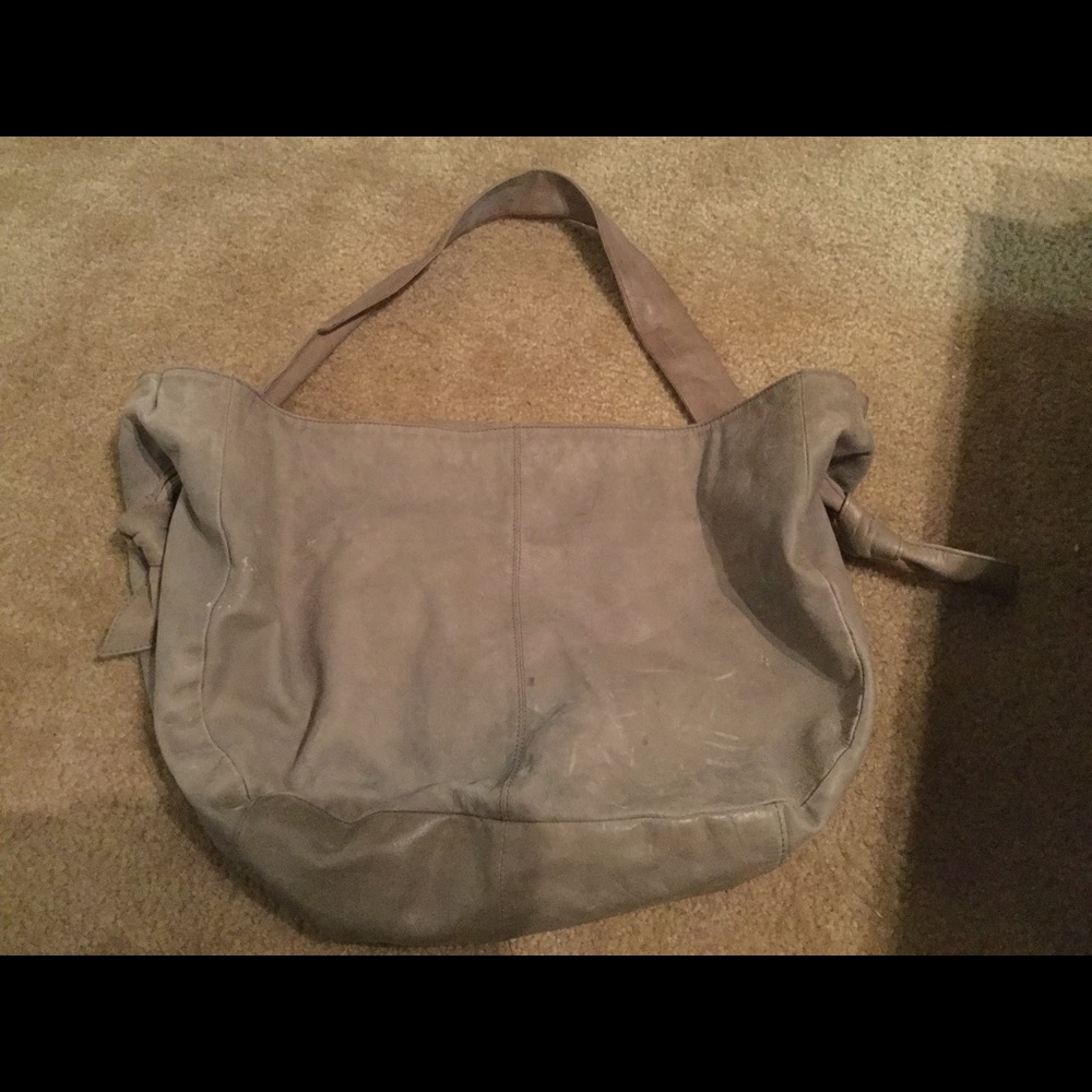 Leather comptoir des cotonniers travel bag