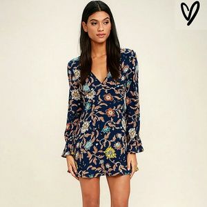 Lulu's Open Country Navy Blue Floral Print