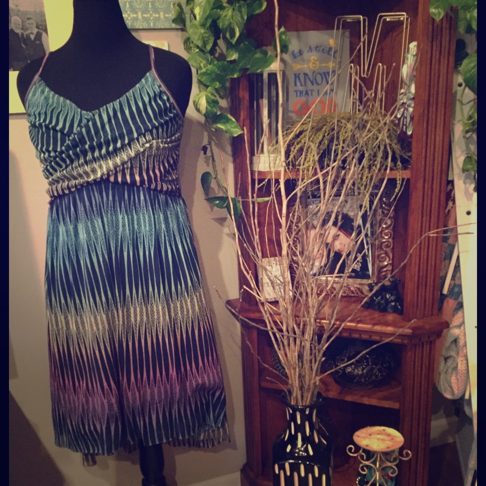 Artsy Print Chiffon Dress