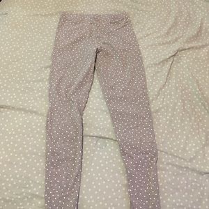 Heather grey and white polka dot LC Leggings