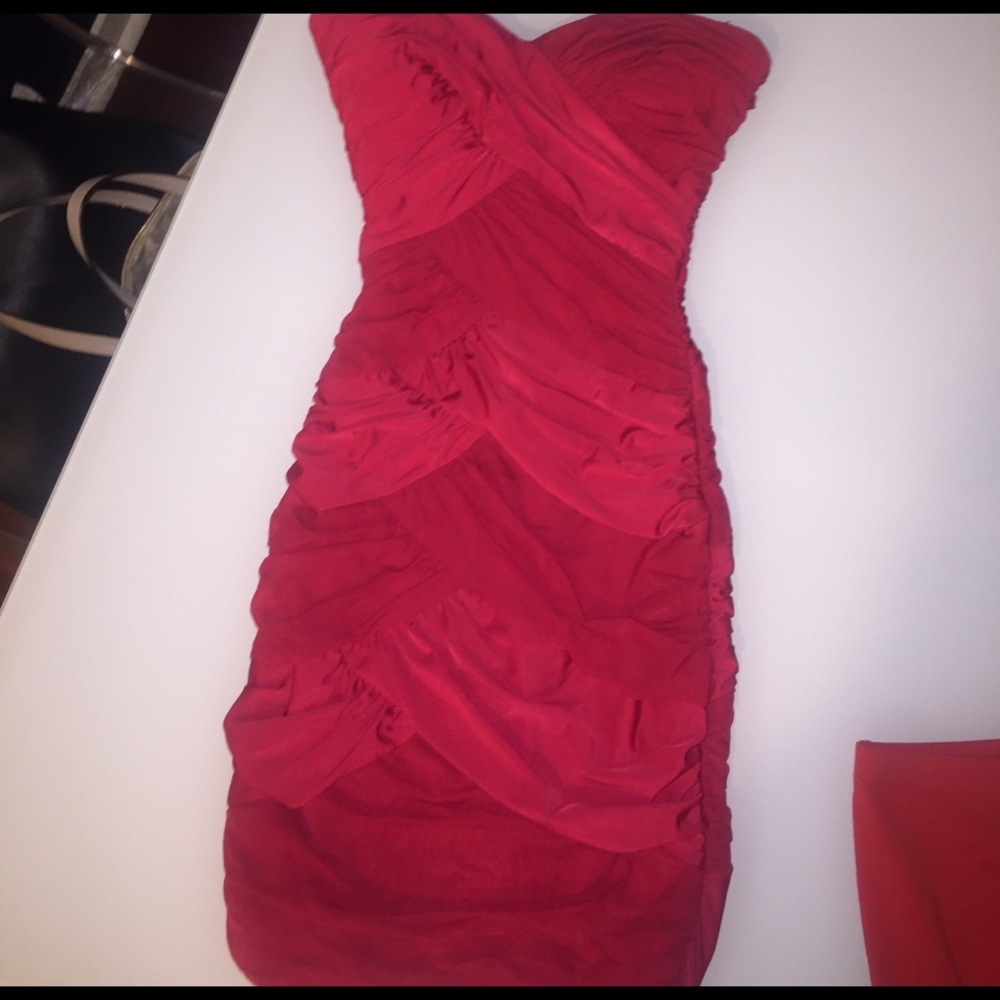 Bebe red dress. Worn twice XXS. Excellent conditio