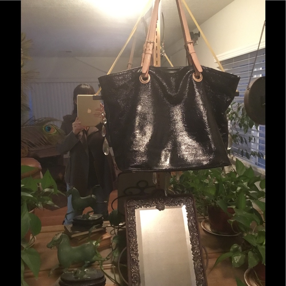 Michael Kors Jet Set Black leather tote bag