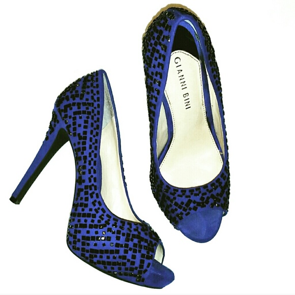Gianni Bini Shoes - {Gianni Cobalt Blue Beaded Stilettos}