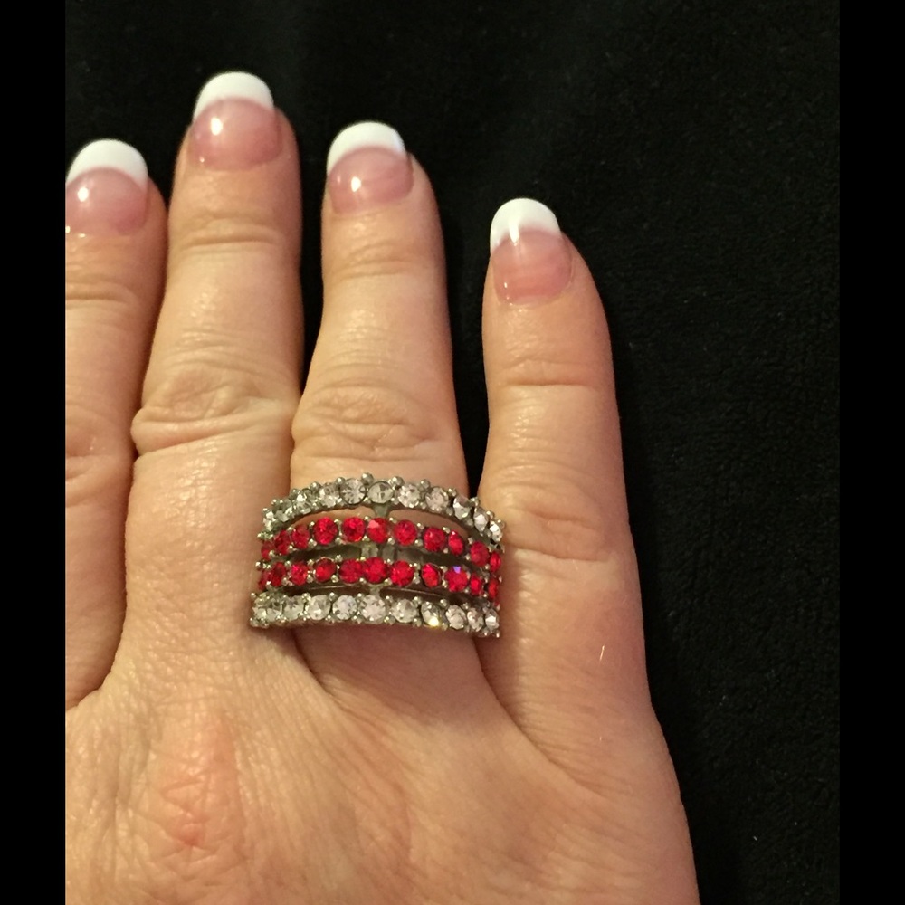 🔴 5/15 Crystal Adjustable Bling Ring - Picture 2 of 4