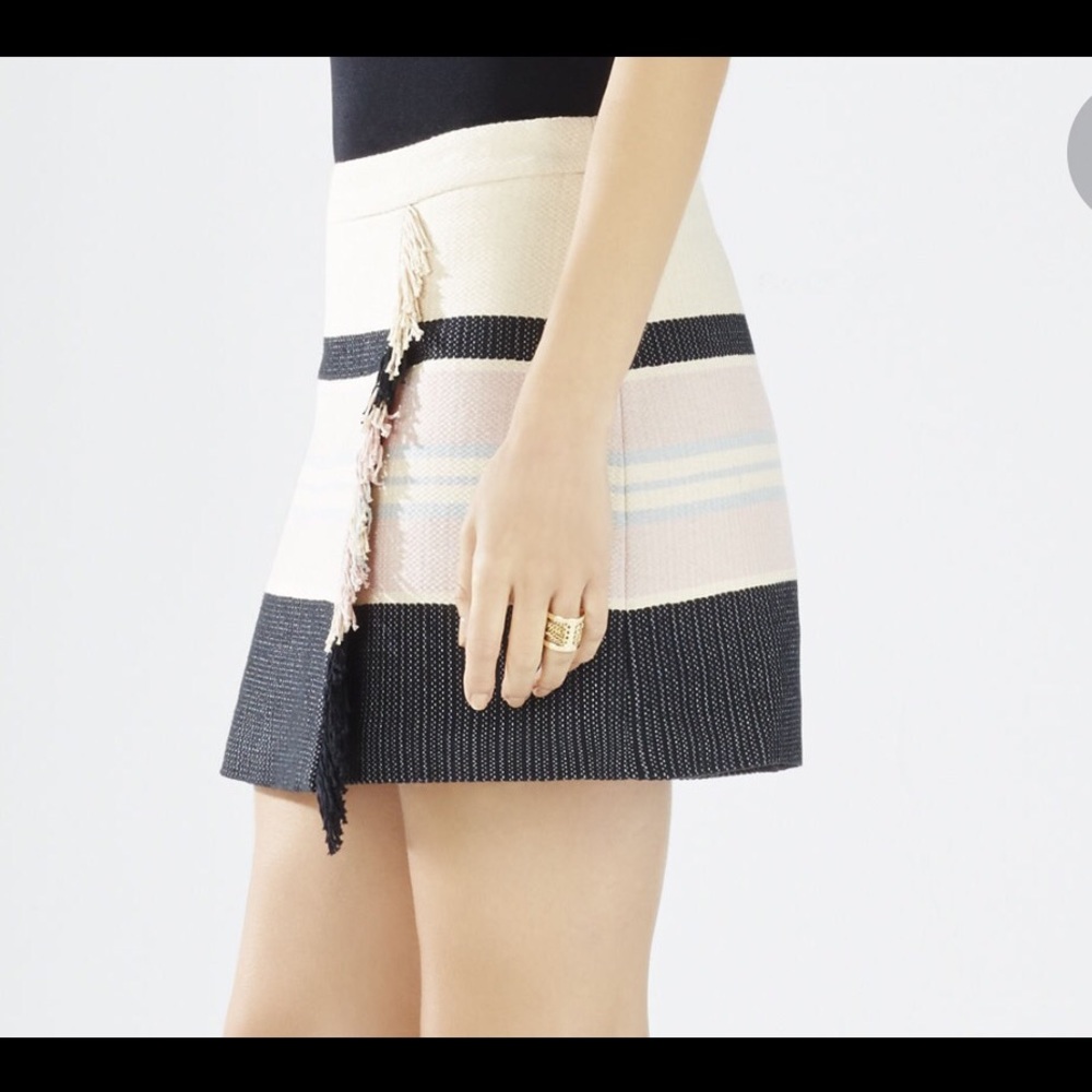 BCBGMAXAZRIA Mallika wrapped jacquard miniskirt