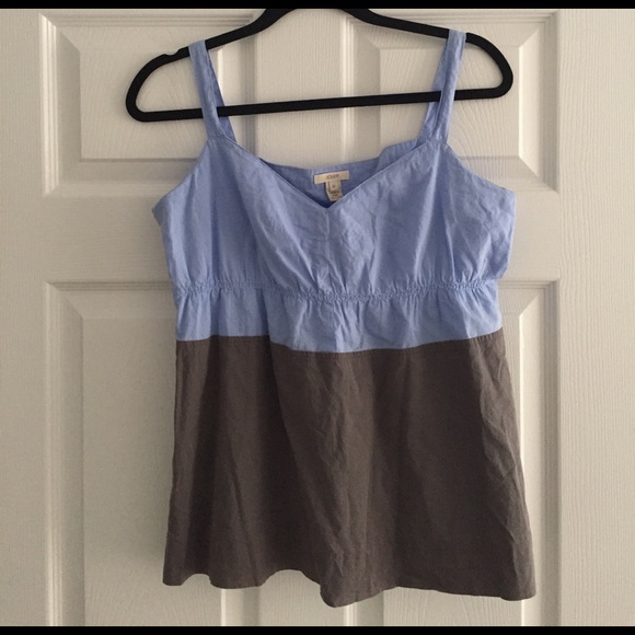 J. Crew Tops - J. Crew Blue and Brown Colorblock Tank Top Size 10