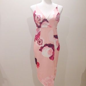 Floral print sweetheart dress