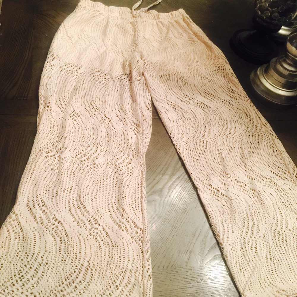 Lace see-thru beach pants