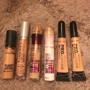 6 concealers light/medium color. Used gently.