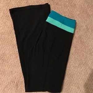Lulu lemon long leggings with turquoise waistband