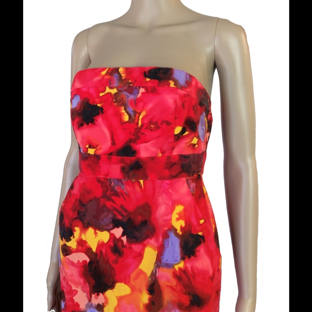Strapless floral dress - Picture 4 of 5