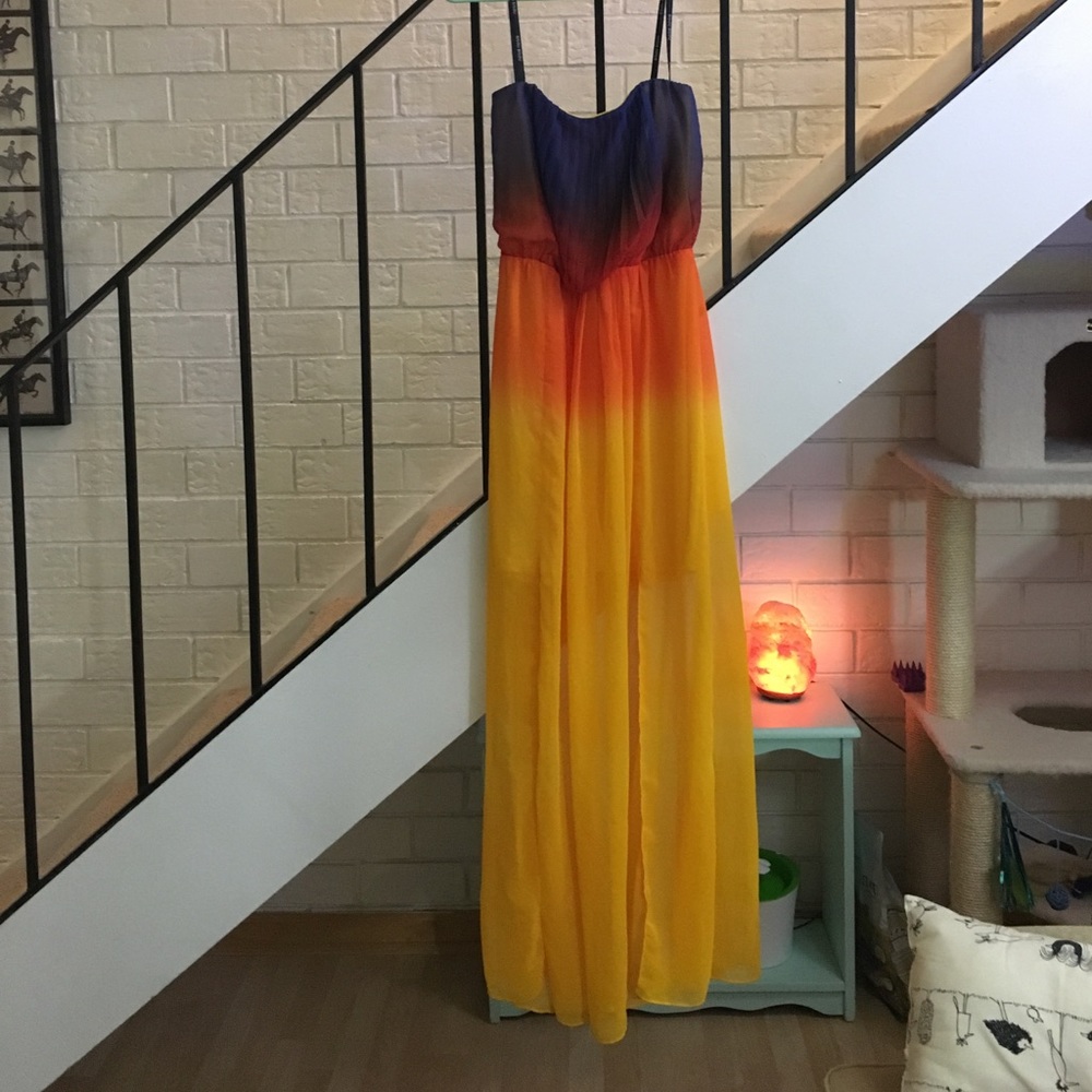 Bisou Bisou Strapless Maxi Dress with Short Slip