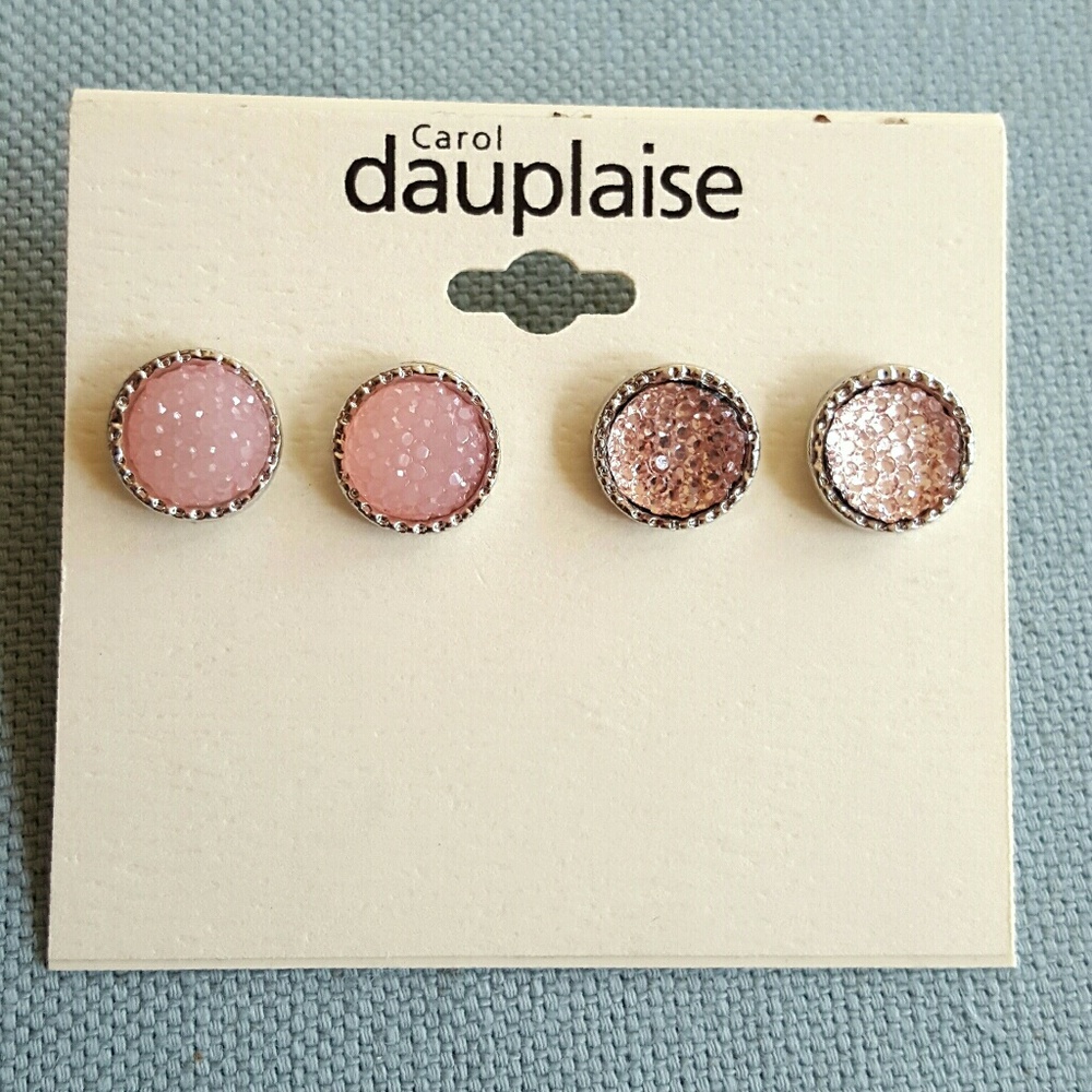 Two Carol Dauplaise Pink Earrings