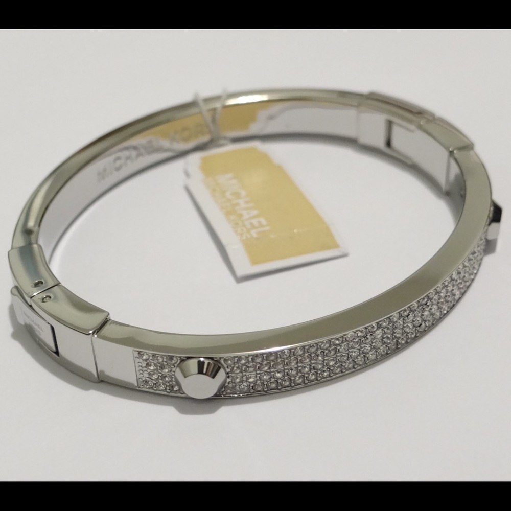 New Authentic Michael Kors Silver Crystal Bracelet