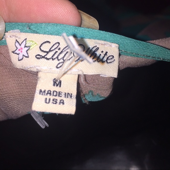 LILY WHITE* Boutique sheer chevron top, szM - Picture 3 of 6