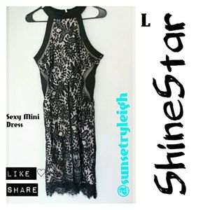LOWESTSummer "ShineStar" Mini Black Lace Dress