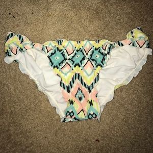 Printed LA Hearts Ruffle Bathing Suit Bottoms