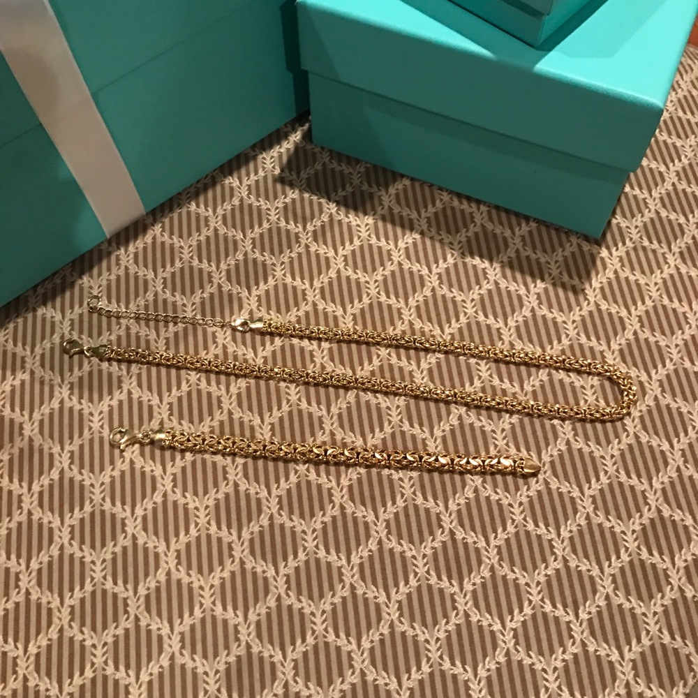 SOLD    Gold on sterling silver Necklace &Bracelet