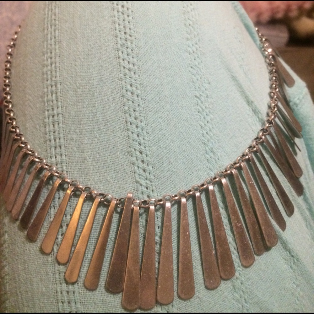 Lucky brand boho silver tone statement necklace