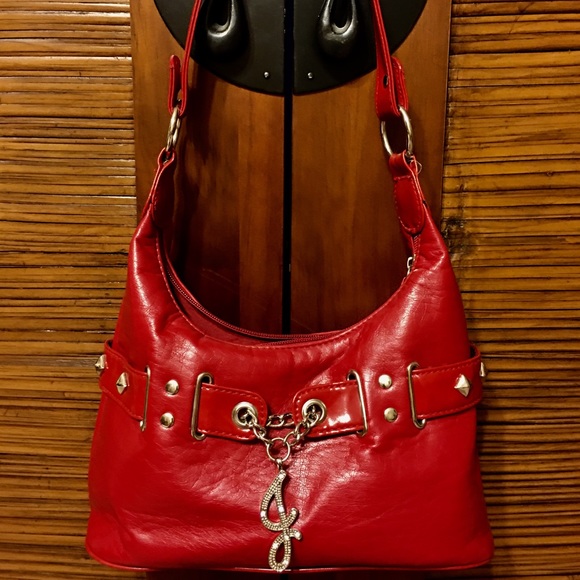 Chateau Handbags - Cute red purse - with "J" initial