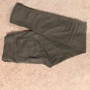 Rag & Bone army green stretch skinny jeans