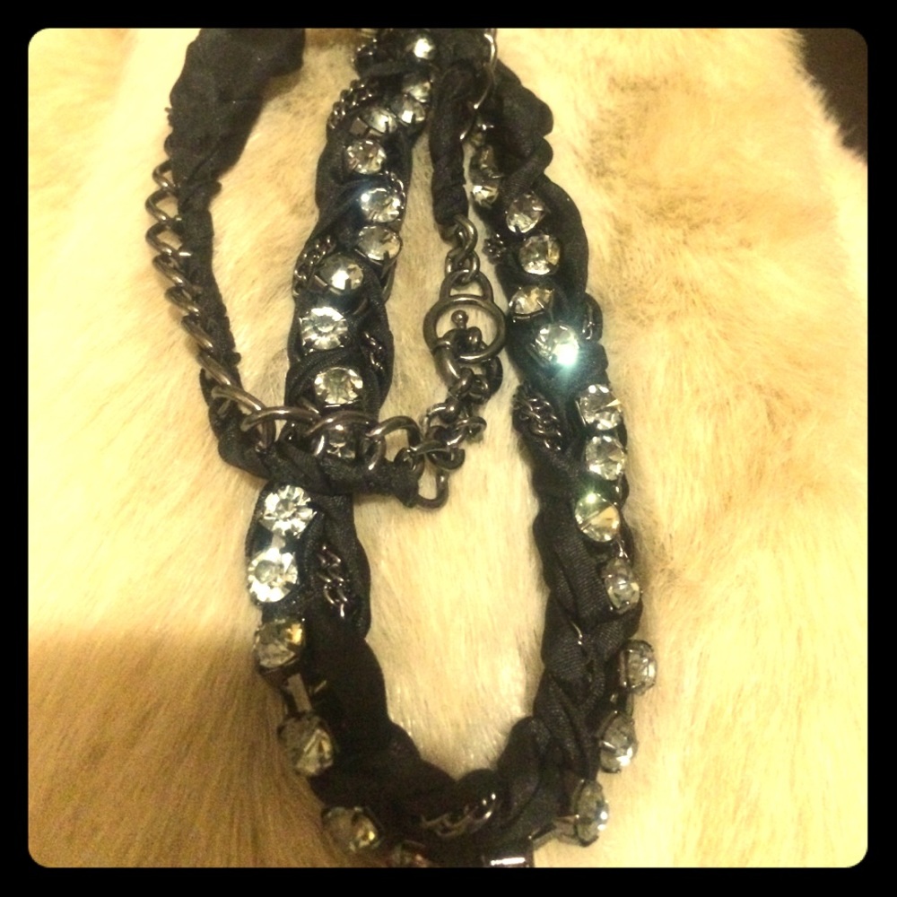 J.crew black bling necklace 💀