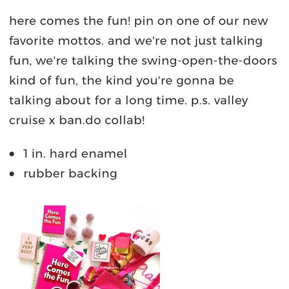 Ban.do PIN BANDO Here Comes The Fun FASHION Pin - Picture 5 of 8