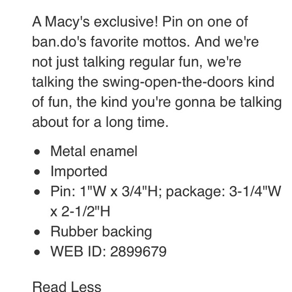 Ban.do PIN BANDO Here Comes The Fun FASHION Pin - Picture 7 of 8